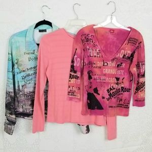 Set Of 3 Long Sleeve Casual Tops Size Medium